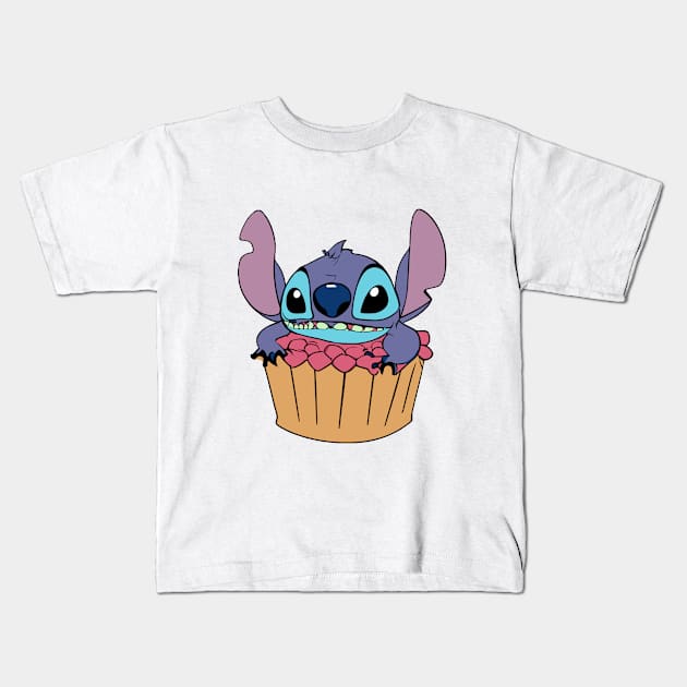 Stitch Cupcake Kids T-Shirt by InspiredByTheMagic